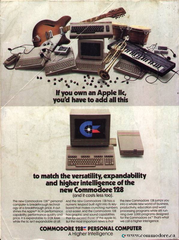 Commodore 128 ad vs Apple IIc