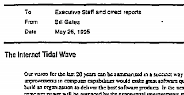 1995 internet tidal wave bill gates